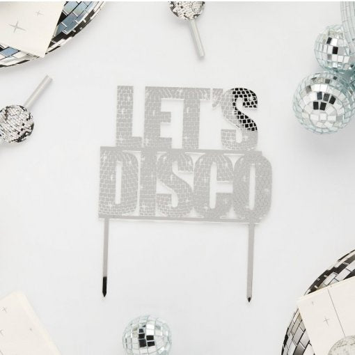 Let's Disco Acrylic Cake Topper - Disco Ball