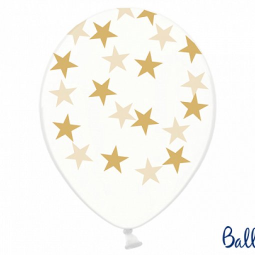 Balões Transparentes com Estrelas Douradas