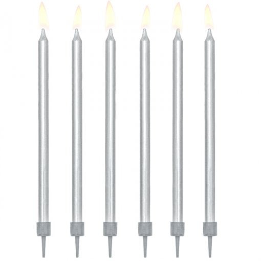Velas de Aniversário Prateadas
