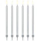 Velas de Aniversário Prateadas