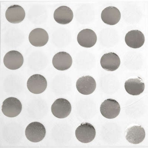 Silver Polka Dot Napkins (Small)