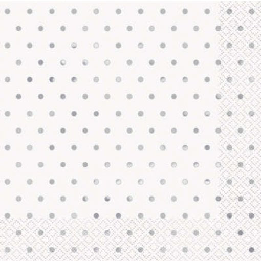 Silver Polka Dot Napkins (Large)