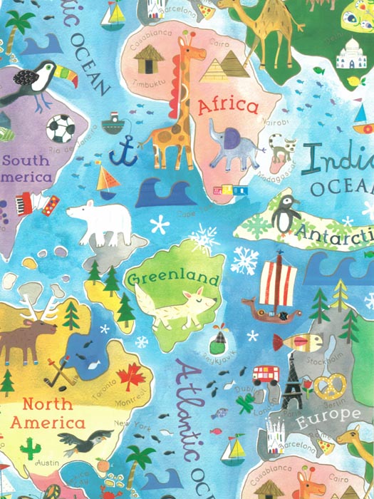 Rolo Papel de Embrulho Mapa Mundo