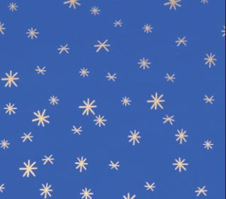 Rolo Papel de Embrulho Estrela Dourada - Fundo Azul