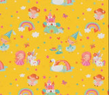 Rolo Papel de Embrulho Fadas e Princesas - Fundo Amarelo