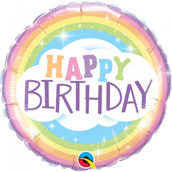 Balão Foil Happy Bday Rainbow