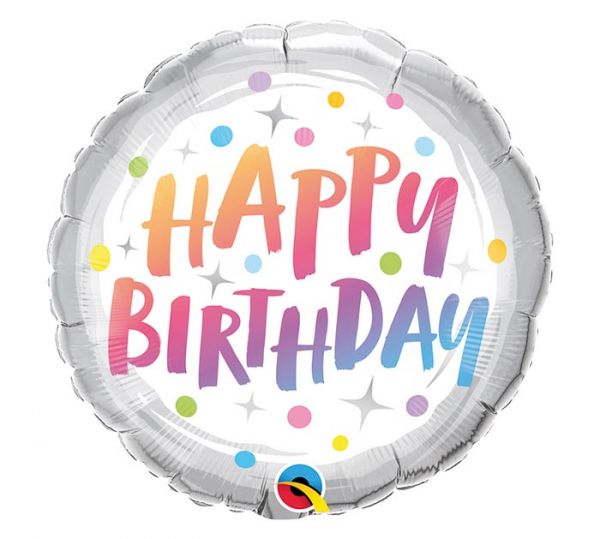 Balão Foil Happy Birthday Dots