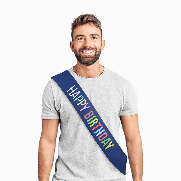 Blue 'Happy Birthday' Banner