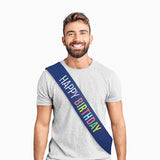 Faixa 'Happy Birthday' Azul