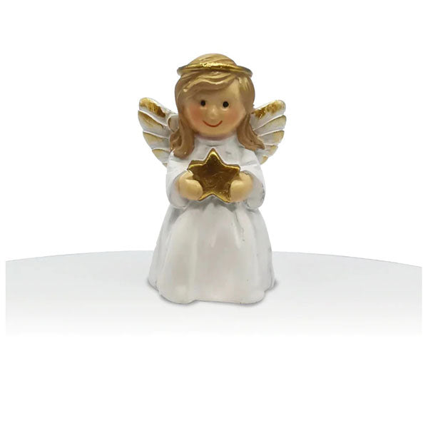 Topo de Bolo Anjo Branco com Estrela