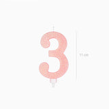 Vela de Aniversário Grande Rosa Glitter