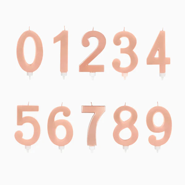 Vela de Aniversário Grande Rosa Gold Metalizada