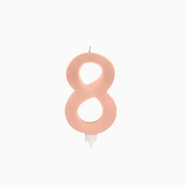 Vela de Aniversário Grande Rosa Gold Metalizada