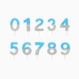 Vela de Aniversário Azul e Prateado