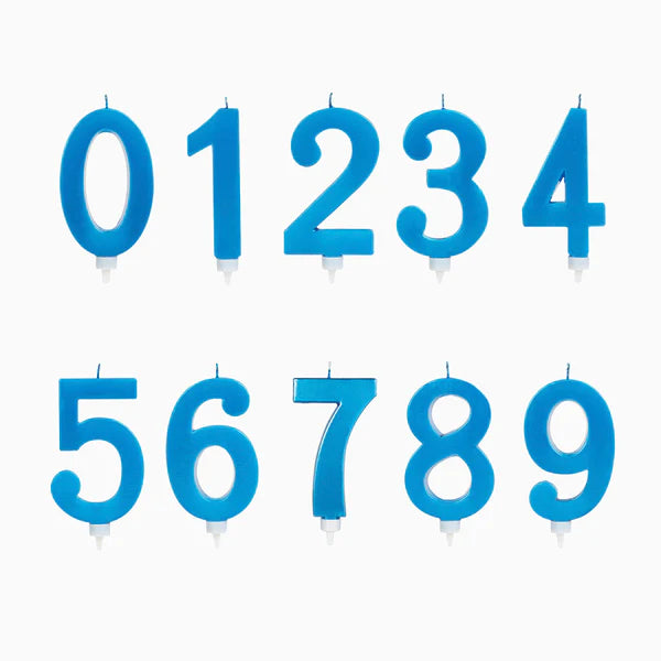 Large Metallic Blue Birthday Candle