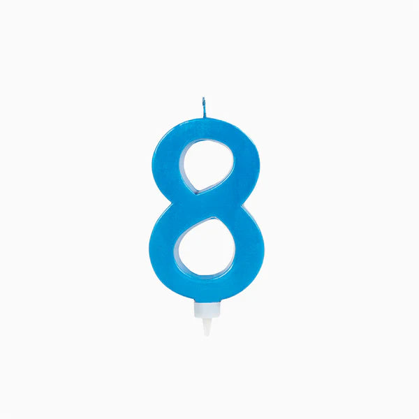 Large Metallic Blue Birthday Candle