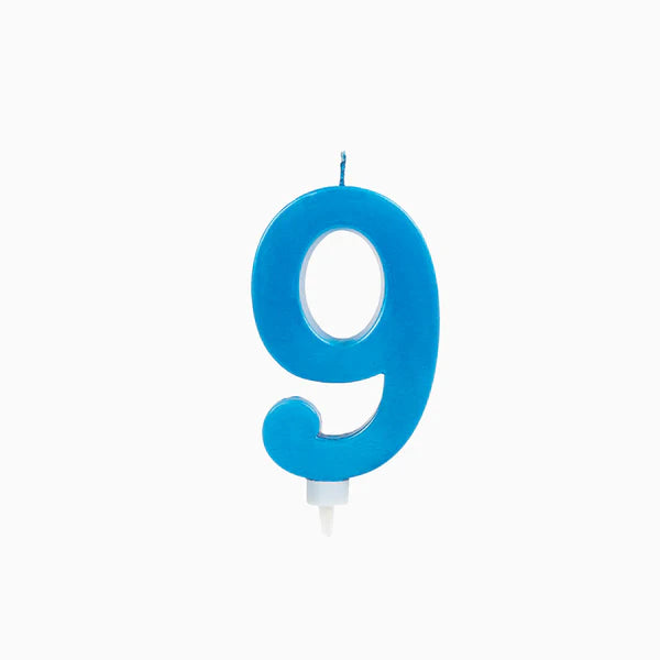 Large Metallic Blue Birthday Candle