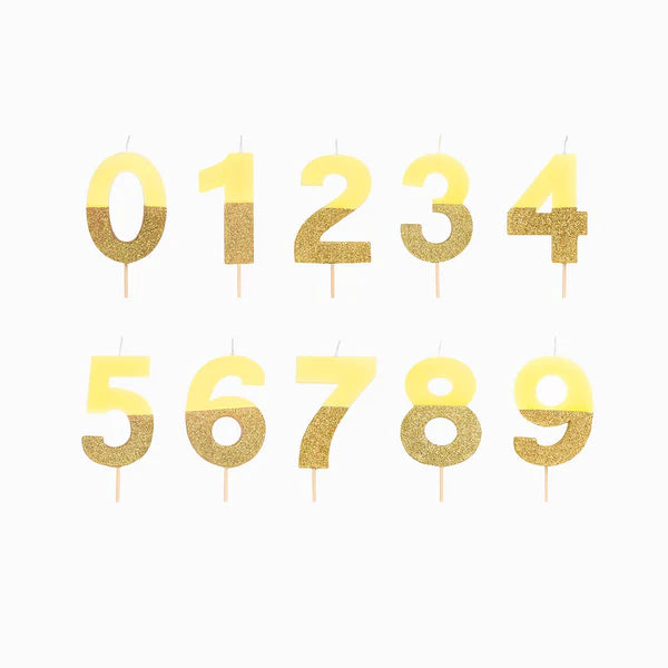 Yellow and Gold Birthday Candle