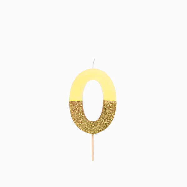 Yellow and Gold Birthday Candle