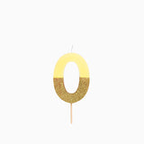 Vela de Aniversário Amarelo e Dourado