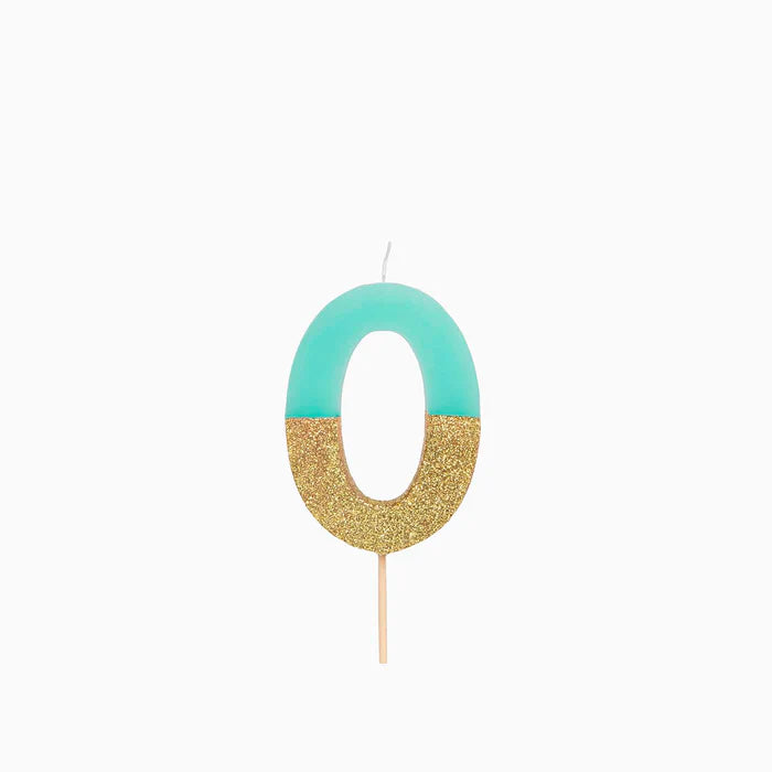 Mint and Gold Birthday Candle