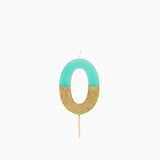 Vela de Aniversário Menta e Dourado