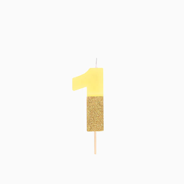 Yellow and Gold Birthday Candle