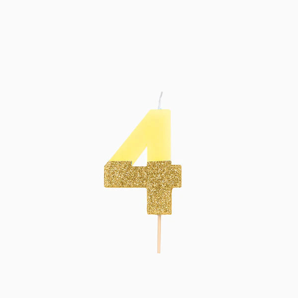 Yellow and Gold Birthday Candle