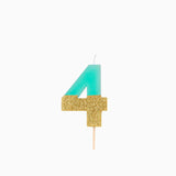Mint and Gold Birthday Candle