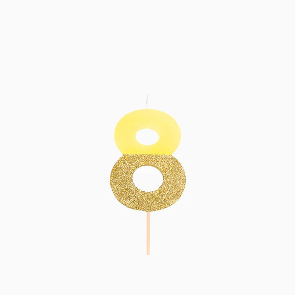 Yellow and Gold Birthday Candle