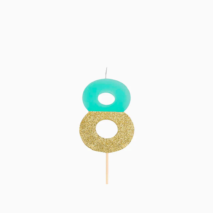 Mint and Gold Birthday Candle