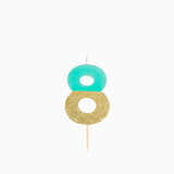 Mint and Gold Birthday Candle