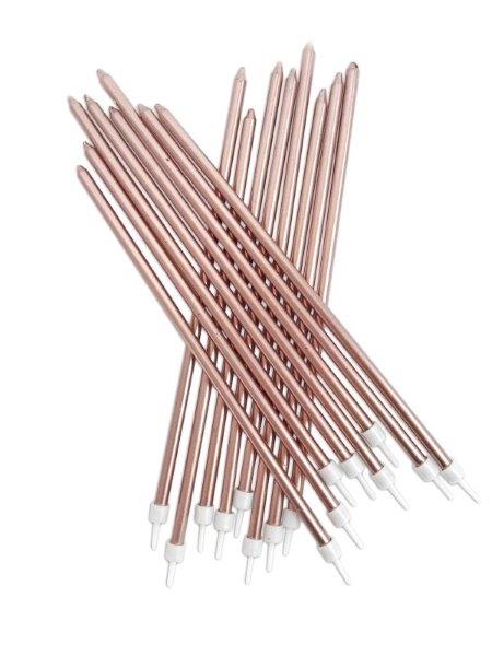 Velas Altas com Suporte Rose Gold