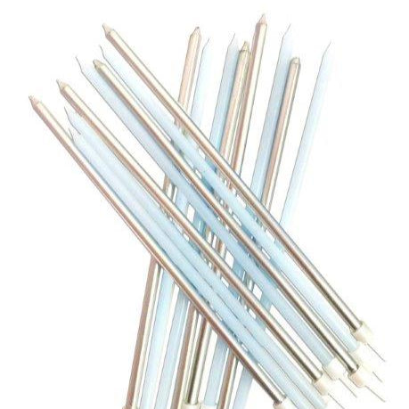 Blue and Silver Tall Candles