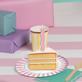 Toalha de Mesa Riscas Rosa Claro