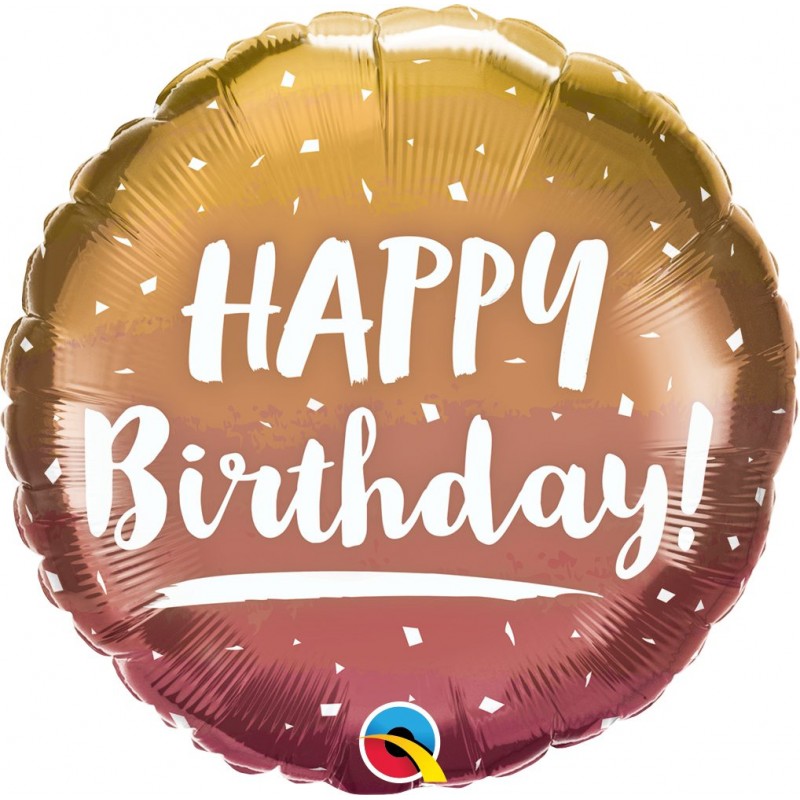 Balão Foil Happy Birthday Ombré