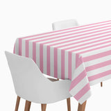 Toalha de Mesa Riscas Rosa Claro