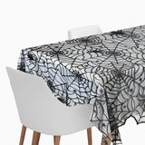 Toalha de Mesa Têxtil Teias de Aranha Preta - Halloween
