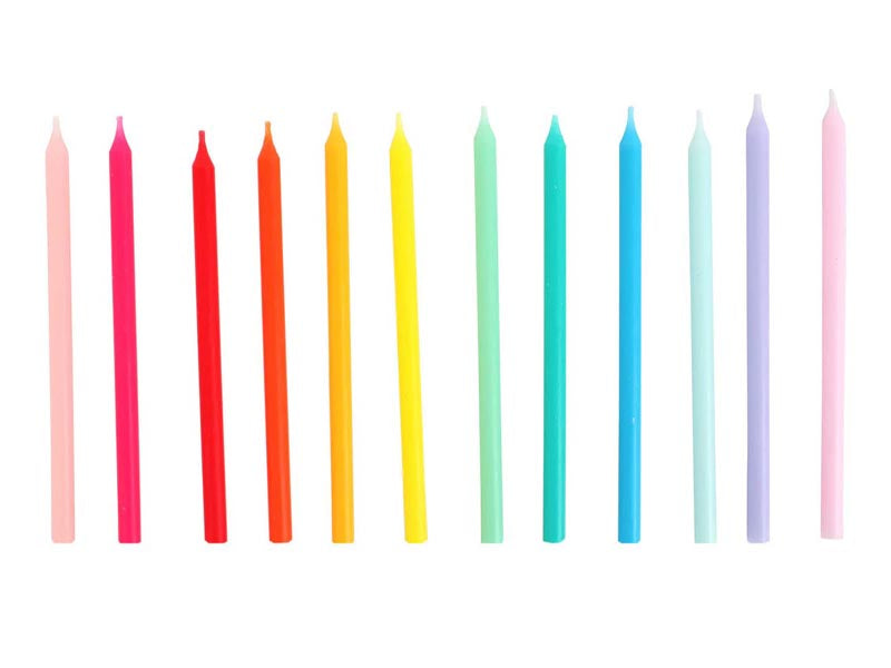 Velas de Aniversário Multicor