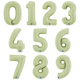 Olive Green Number Foil Balloon