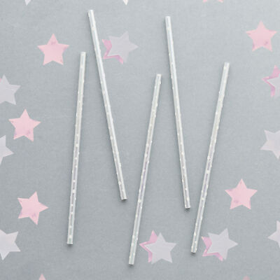 Palhinhas Cartão Iridiscentes com Bolinhas