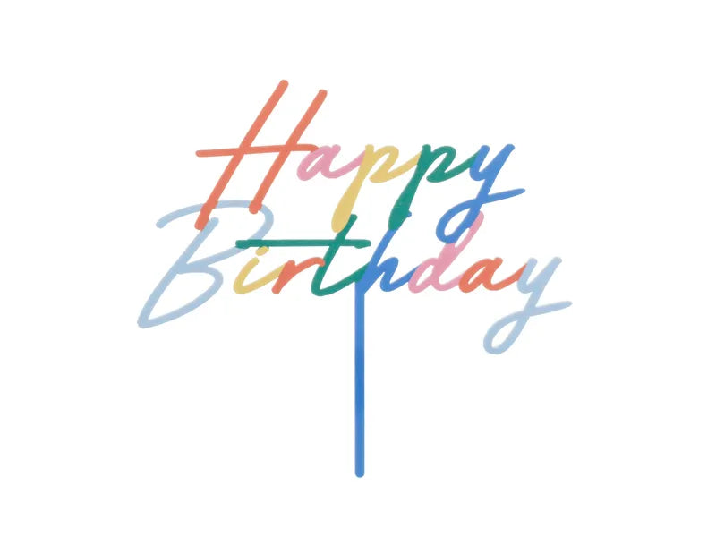 Topo de bolo  ''Happy Birthday'' Colorido