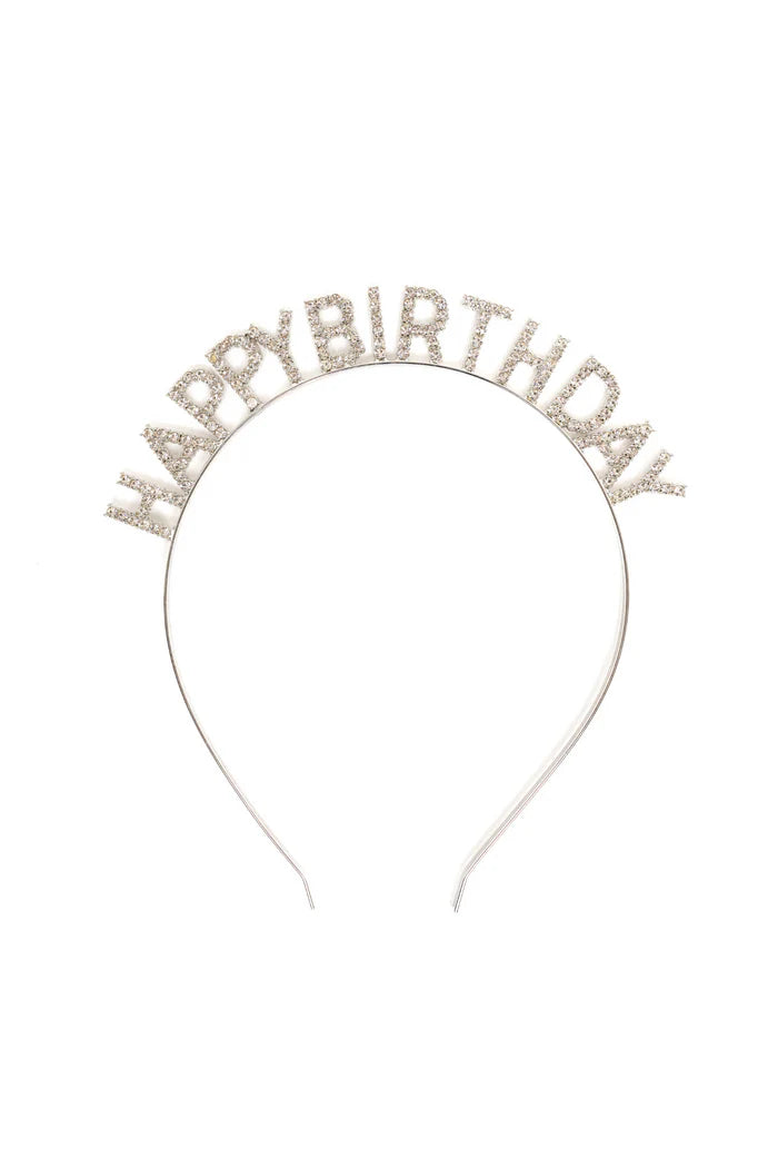 Happy Birthday Headband with Diamonds