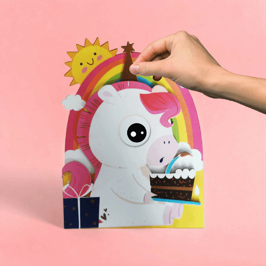 Postal Happy Birthday Unicórnio
