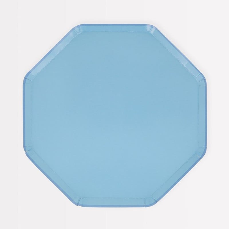 Pratos Octogonais Azuis
