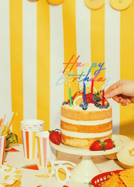 Topo de bolo  ''Happy Birthday'' Colorido