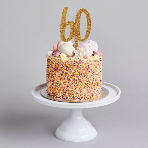 Topo de Bolo 60 Dourado Glitter