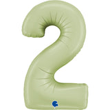 Olive Green Number Foil Balloon