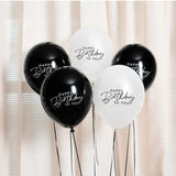 Balões Látex Happy Birthday Pretos