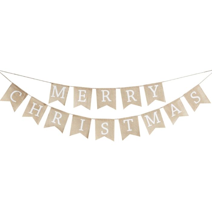 Merry Christmas Raffia Garland